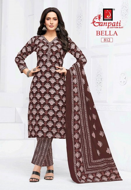 Bella Pant Vol 8 By Ganpati Printed Online Cotton Dress Material Wholesale